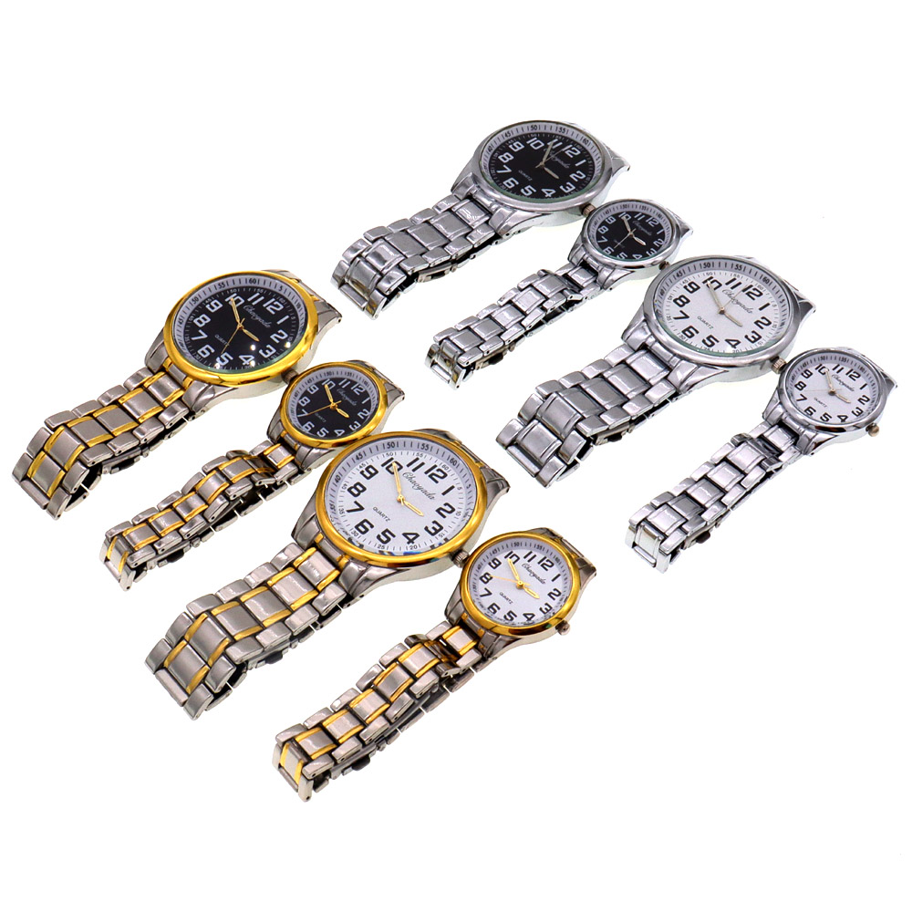 Alta qualidade feminino relógios masculinos relógio de pulso de quartzo relógio de ouro pai mãe presentes grande número relógio analógico digital dropshipping