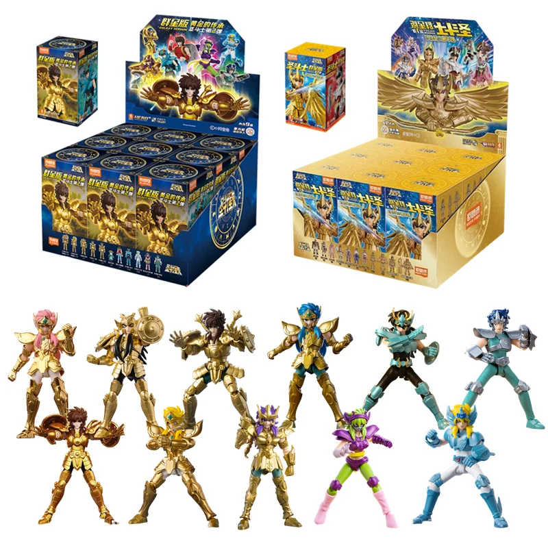 Original Blokees Gold Saint Action Figure Champion Saori Kido Seiya Mu Aiolia Assembly Figure Children Toys Birthday Gift
