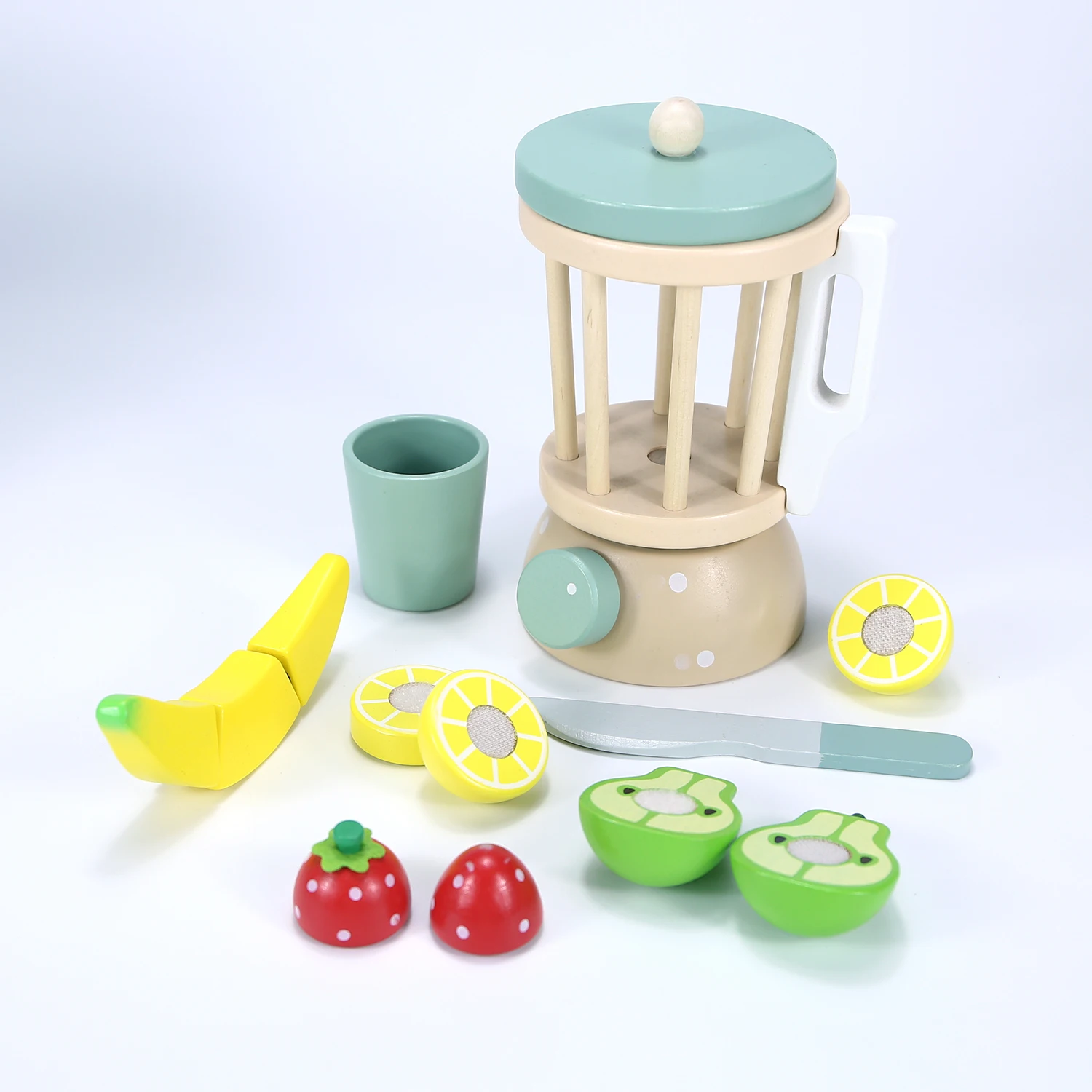 Cucina in legno per bambini Fai finta di giocare Giocattolo Simulazione Macchina da caffè in legno Spremiagrumi Tostapane Miscelatore Apprendimento precoce educativo