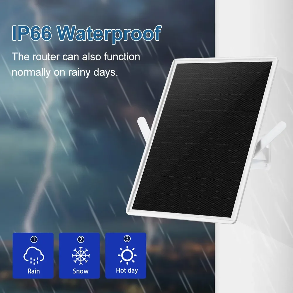 LS VISION 15W Solar Powered WiFi Repeater Outdoor Built-in 25000mAh Battery IP66 Waterproof 2.4Ghz WiFi Extender Signal Booster