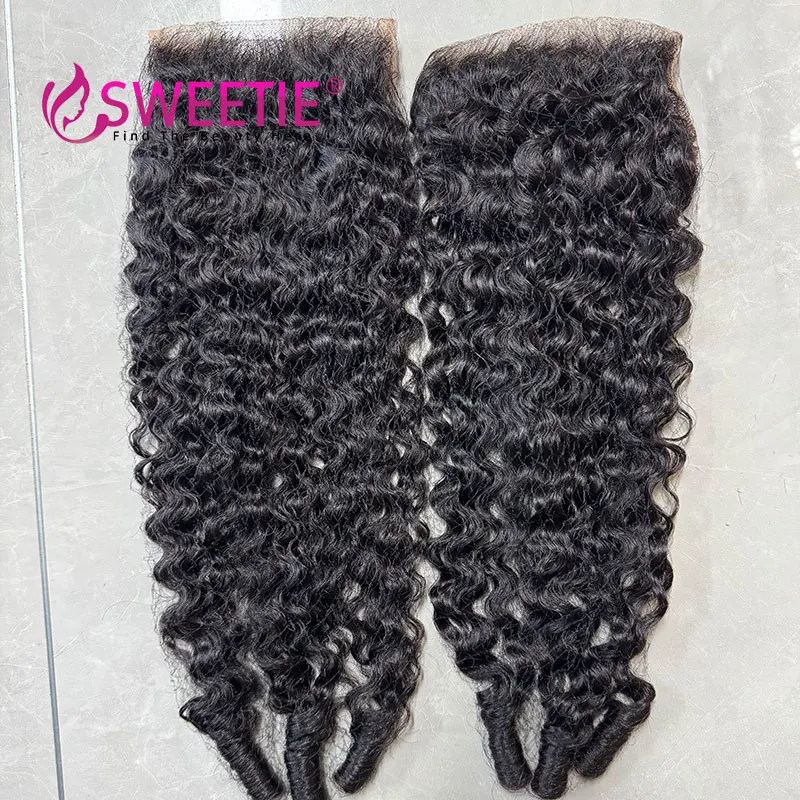 Birmanês encaracolado 4x4 fechamento do laço cabelo humano 13x4 frontal com cabelo do bebê brasileiro remy cabelo humano pix encaracolado onda fechamento do laço