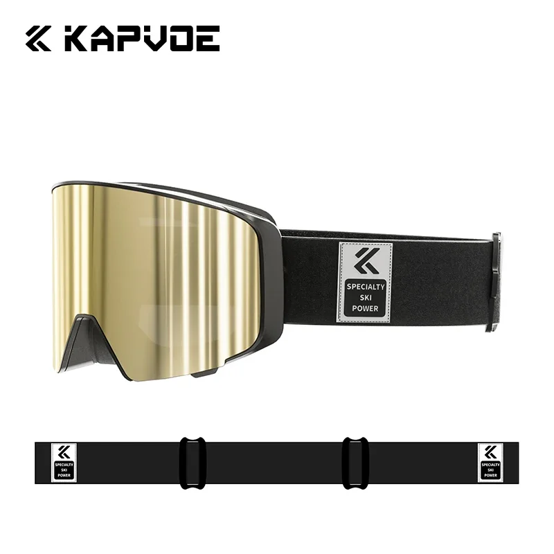 KAPVOE Magnetische professionelle Skibrille, UV400-Schutz, Antibeschlag-Skibrille für Männer und Frauen, Schnellwechsel-Linse, Snowboardbrille
