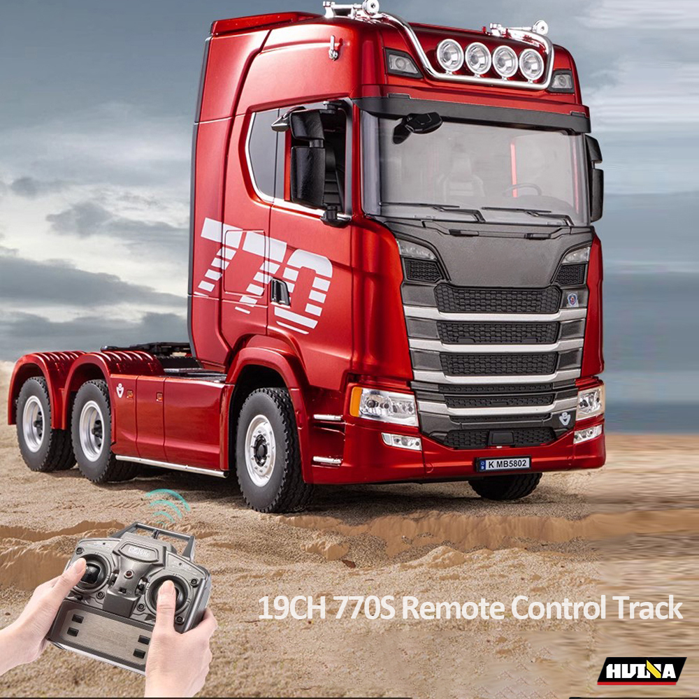 HUINA 1/18 19CH RC Truck 1501 770S Scania Legering Tractor 2.4G Afstandsbediening Techniek Trailer Truck met Licht en Geluid Speelgoed