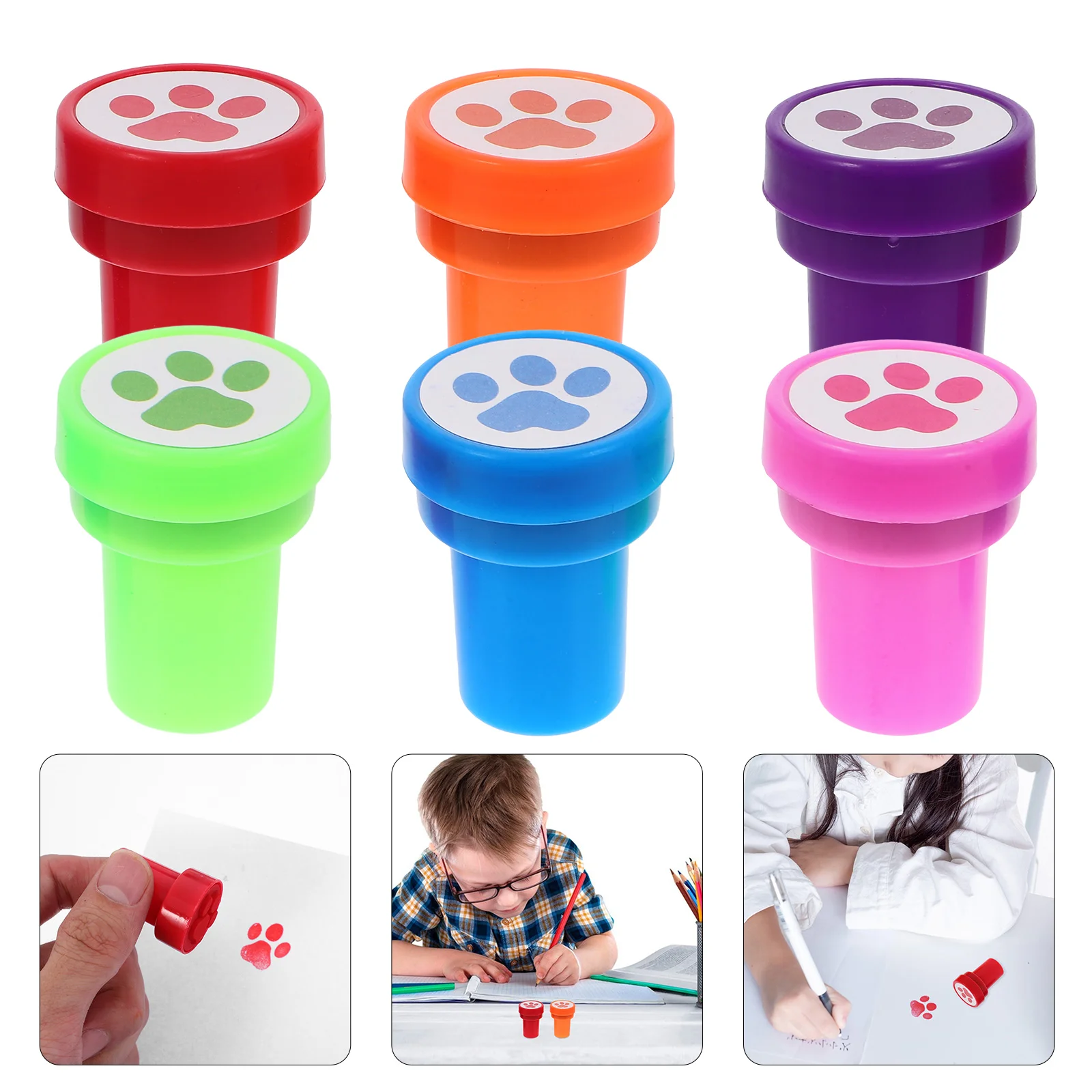 12 ชิ้นสุนัข Paw ขนาดเล็กแสตมป์ตรายางสําหรับเด็กจํานวนมากน่ารักแสตมป์พลาสติกเด็ก