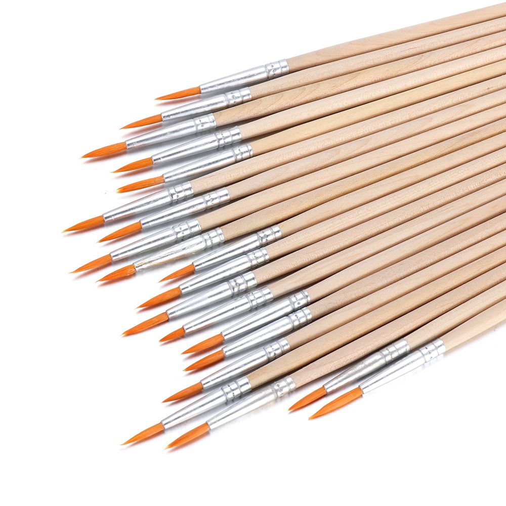 10Pcs Drawing Brush Wood Handle Painting Pen Hook Line Pen Paint Brushes Calligraphy Watercolor Art Supplies
