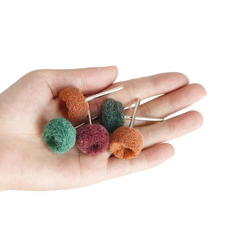 50 Uds Mini cabezal de molienda de nailon cepillo para pulir estropajo rueda de pulido abrasivo rebaba para herramientas rotativas/pulidores/taladro manual