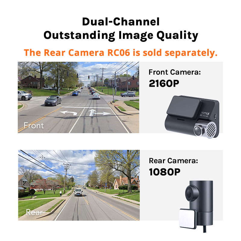 70mai 4K Dashcam A800S Integriertes GPS ADAS 140 ° FOV 70mai Kamera Auto DVR 24H Parkmonitor Nur Frontkamera, unterstützt hintere Kamera