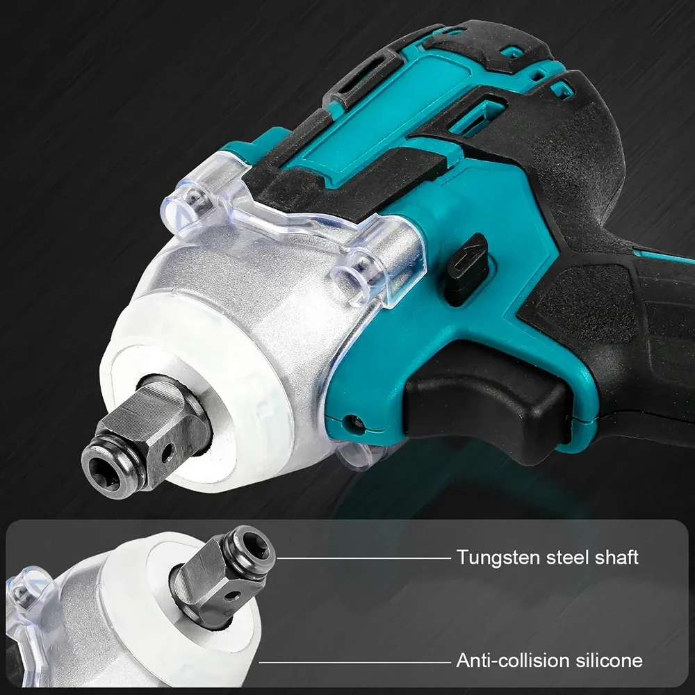 2 In 1 Brushless Cordless Wrench LED Light Adapt To Makita Battery 21V Brushless Electric Impact Wrench 1/2Inch Power Tools