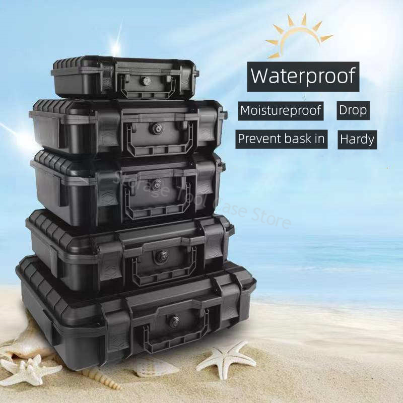 Caja de herramientas resistente al agua, caja de herramientas de transporte dura con esponja, caja de almacenamiento de herramientas protectora de equipo grande, 1 ud.