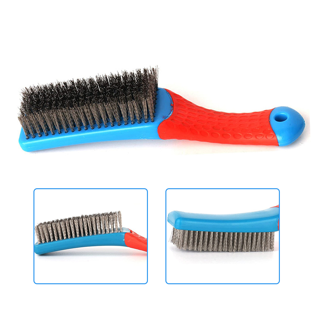 160mm Multipurpose Steel Wire Brush Plastic Handle Rust Removal Kitchen Cleaning Polishing Rust Removal Cleaning Brush