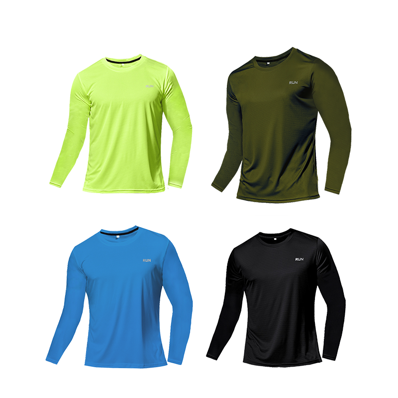 Camiseta transpirable de secado rápido, Tops deportivos, ropa de entrenamiento, camiseta de manga larga, accesorios de gimnasio para correr de otoño para hombre, Fitness