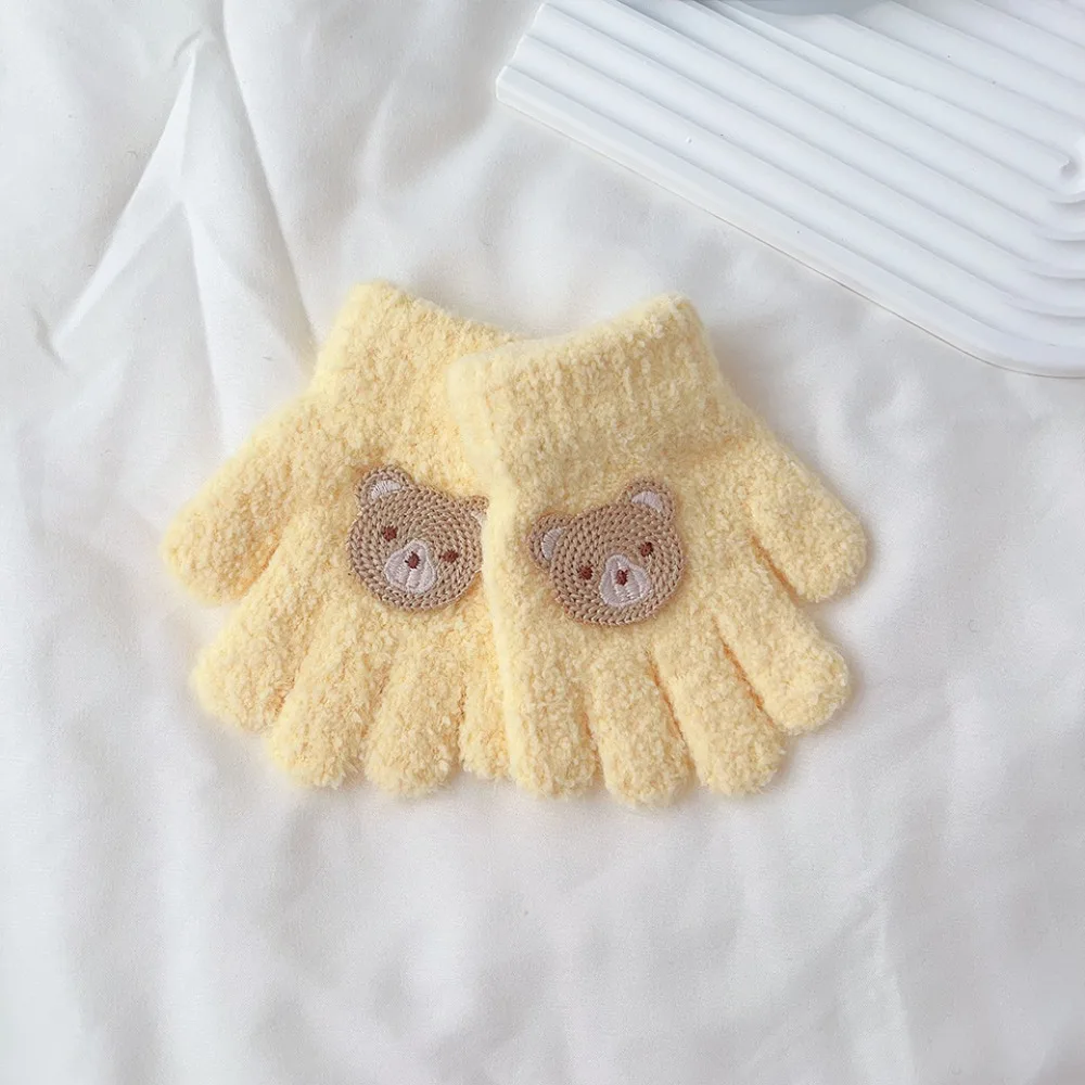 Guantes elásticos para niños y bebés, manoplas de dedo completo a prueba de frío, terciopelo grueso, mitones cálidos, Otoño e Invierno