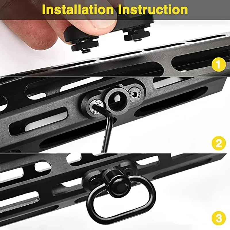 1.25" Sling Mount Swivel Stud Mount Adapter Mlok Rail Quick Release QD Ar15 Rifle Belt Buckle Adapter Hunting Gun Accessories