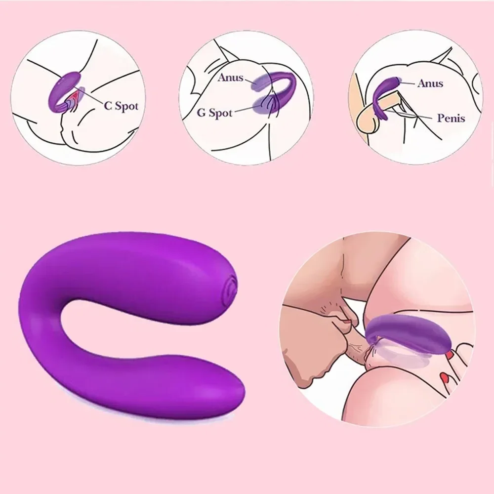 Vibrador para parejas, vibrador tipo U portátil para mujeres, clítoris vaginal, estimulador del punto G, masturbador de masaje, Juguetes sexuales para adultos y mujeres
