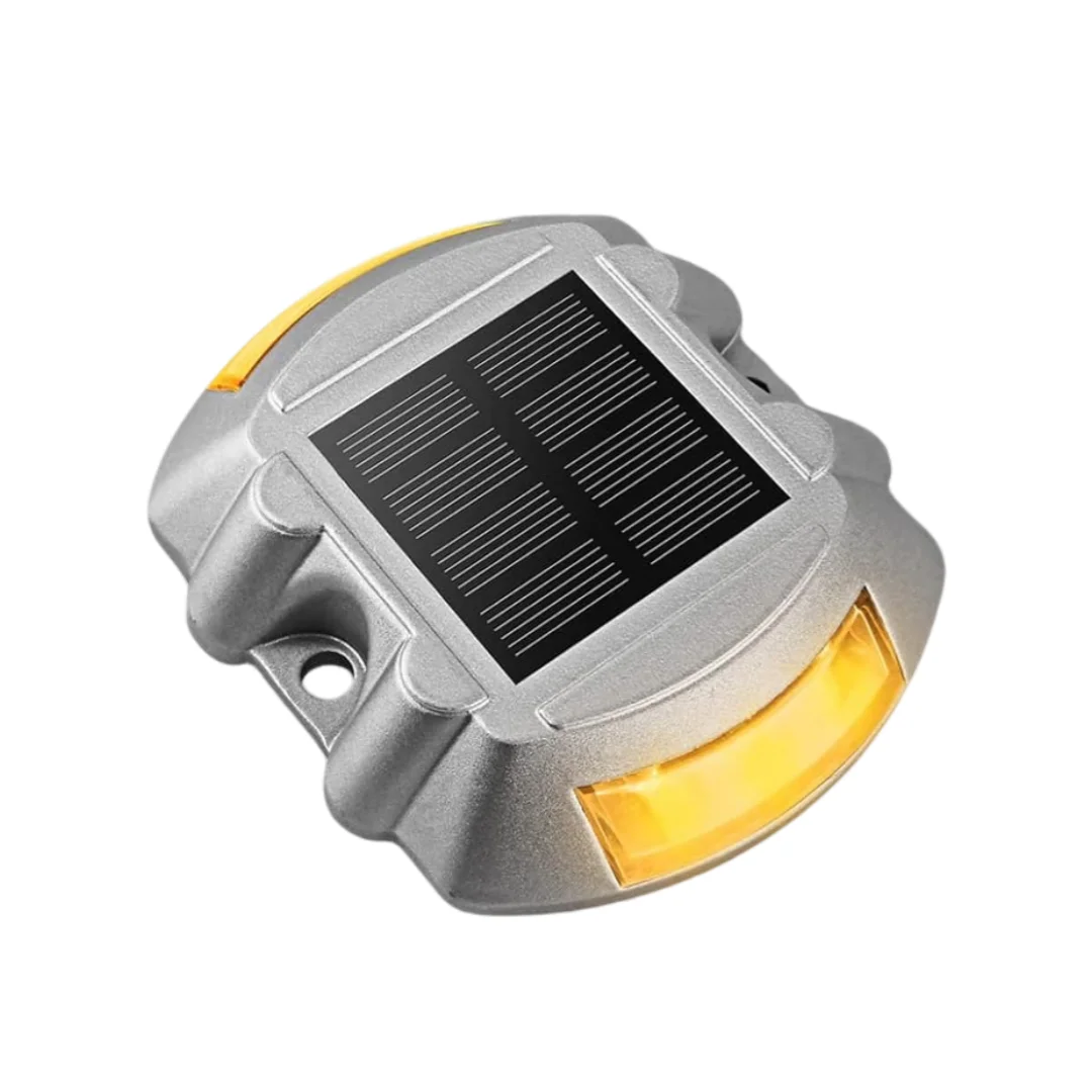 Lampada da esterno a 6 LED impermeabile a energia solare in alluminio pressofuso Lampada da esterno a LED per vialetto stradale esterno senza fili Lampada da esterno a LED 2 pezzi lampeggiante