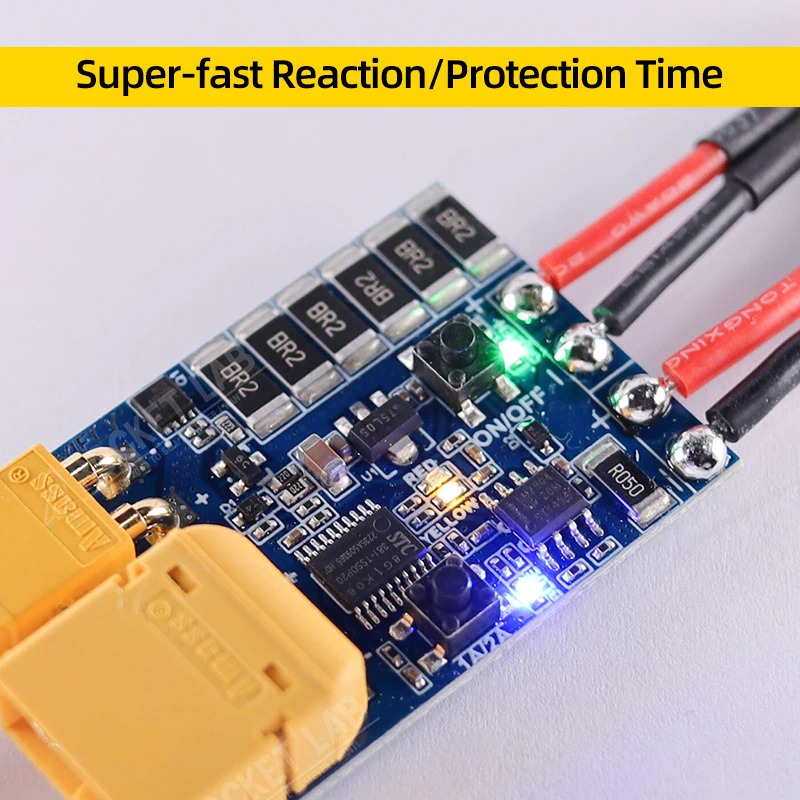 VIFLY ShortSaver 2 V2 ควันฟิวส์อิเล็กทรอนิกส์ 2-6S Lipo XT30 TX60 Short-Circuit/Over-Current สําหรับ FPV Racing