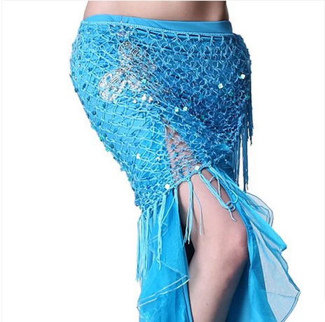 Nuovo stile Costumi di danza del ventre con paillettes Sciarpa dell'anca di danza del ventre per cinture di danza del ventre da donna