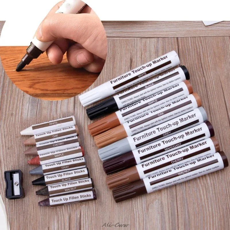 12/17/21 ชิ้นเฟอร์นิเจอร์ Touch Up ชุดเครื่องหมาย amp Filler Sticks ไม้รอยขีดข่วนคืน patch สีปากกาไม้คอมโพสิตซ่อม