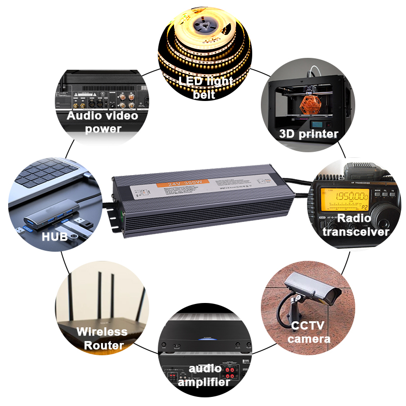 IP67 แหล่งจ่ายไฟกันน้ํากลางแจ้งหลอดไฟ DC 12V 24V LED 60W 100W 150W 200W 300W 400W LED Driver