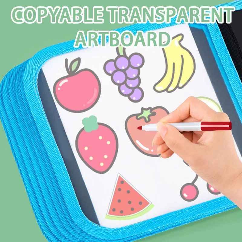 Livro apagável doodle para crianças brinquedos reutilizáveis almofadas de desenho com 12 canetas aquarela brinquedo pré-escolar viagem escrita pintura conjunto