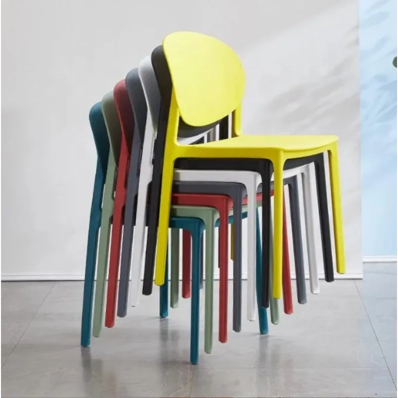 5 psc estilo nórdico moderno simples café casa cadeiras quadradas colorido pp plástico restaurante cadeiras empilháveis Стулья Дизakusнерjavе