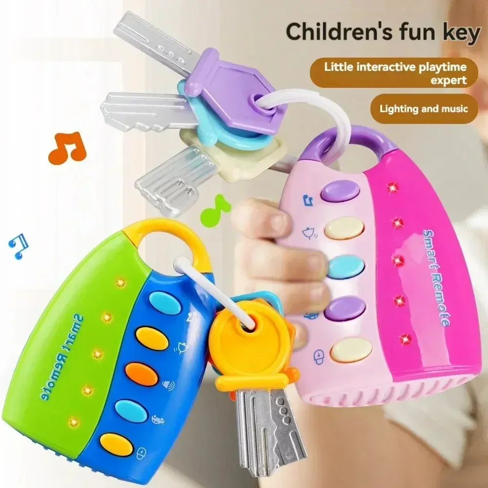 Baby Toy Musical Cartoon Car Key Vocal Sounds Smart Remote Car Voices Pretend Play Educational Toys For Children Baby Music Toys