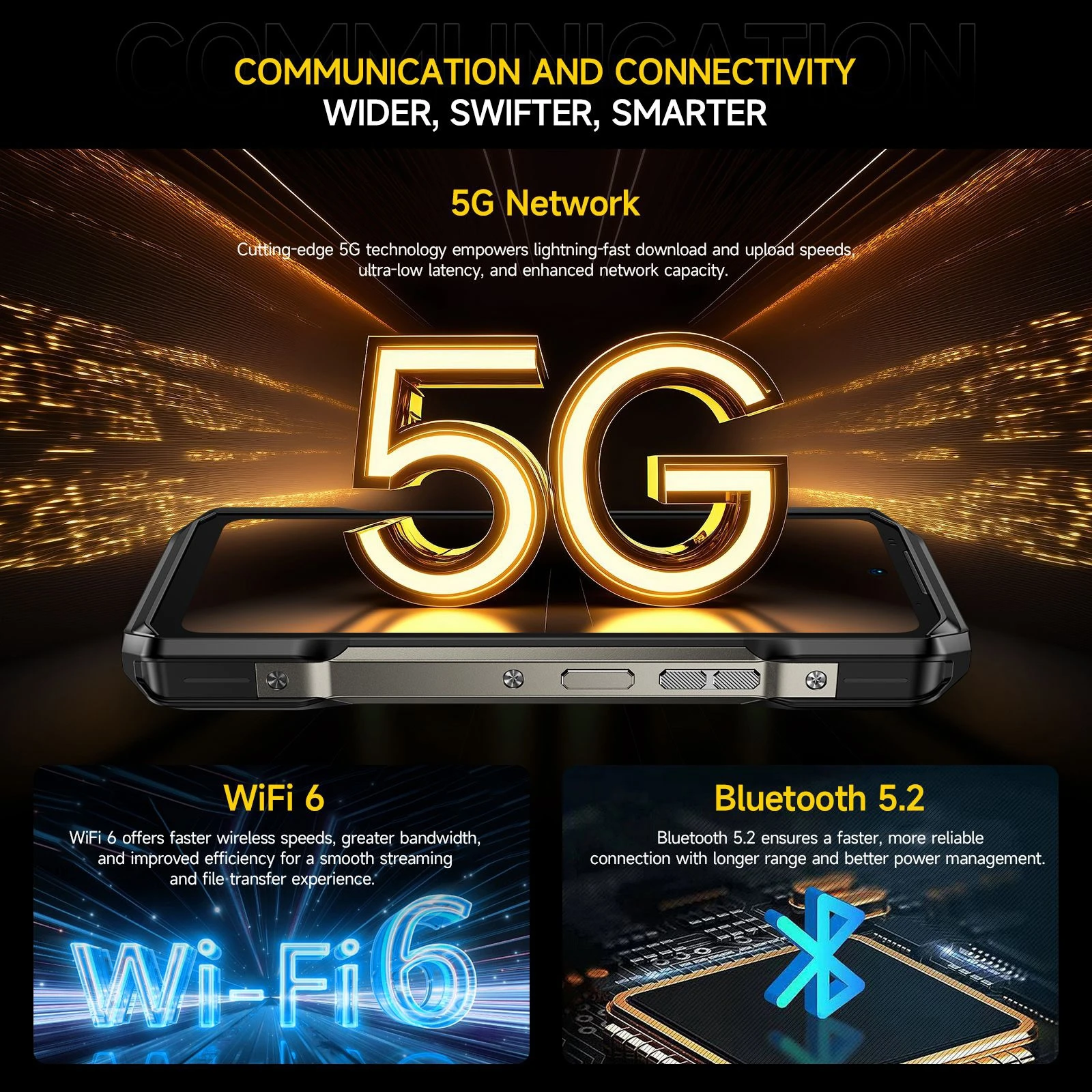 Ulefone Armor 27 Pro 5G 頑丈な電話 10600mAh スマートフォン 50MP カメラ 64MP ナイト Android 14 最大 24GB + 256GB NFC 防水電話