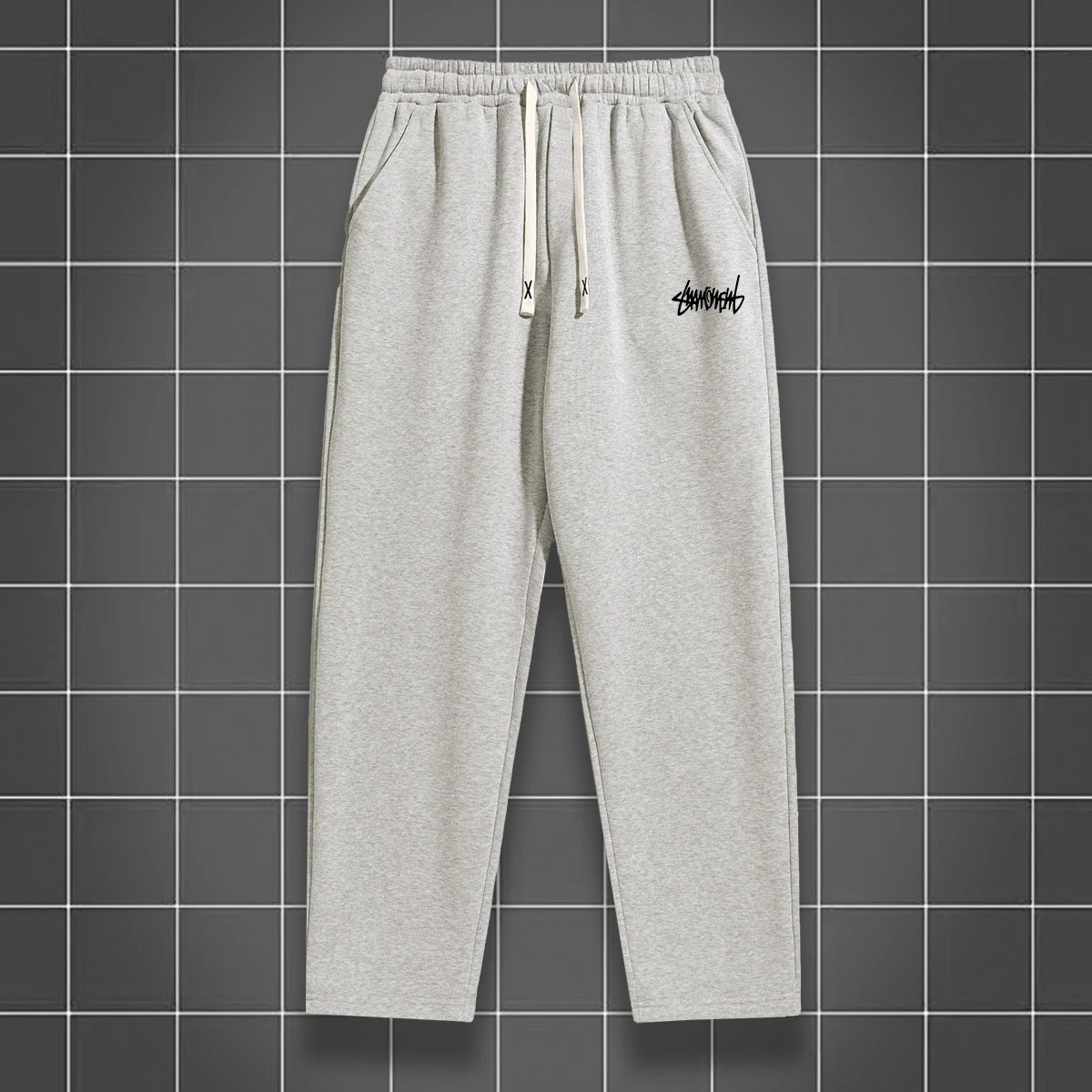 Pantaloni da jogging da uomo a gamba dritta in tinta unita, adatti per sport casual come corsa, palestra e attività all'aperto