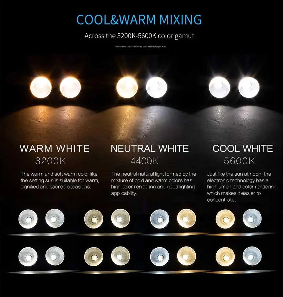 GOTSTAGE 220 ワット LED 2IN1 COB クールウォームホワイト照明 2X100W フラッドブラインダー照明ウェディングパーティーバー DMX 舞台照明ディスコバー