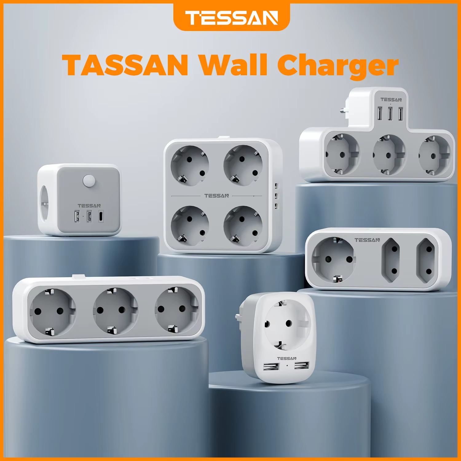 TESSAN EU Plug Power Strip с розетками переменного тока и USB-портами для зарядки, адаптер с несколькими настенными розетками для домашнего офиса enchufe nneple