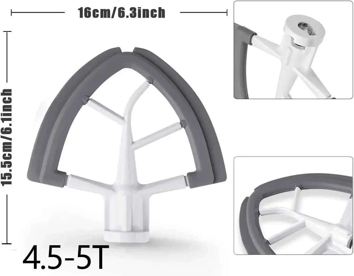 Accesorios de silicona de 4,5-5 pulgadas compatibles con el mezclador vertical con cabezal inclinable KitchenAid para mejorar su experiencia en repostería