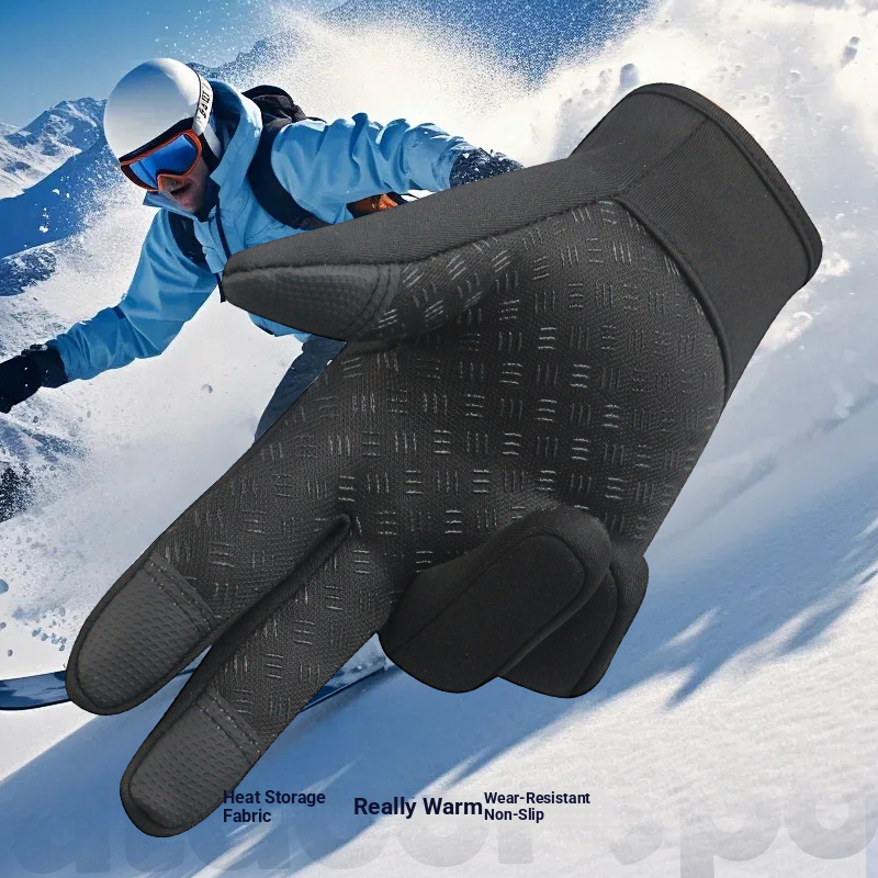 Warm Gloves Outdoor Cycling Zipper Gloves Men's Winter Women's Cycling Touchscreen Motorcycle Waterproof Warm Gloves