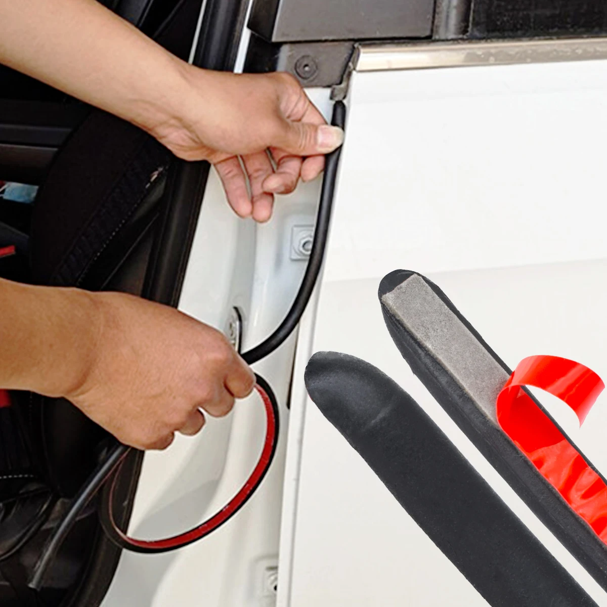 2 Chiếc Xe Cao Su Dây Chất Độn Cửa Xe Ô Tô Weatherstrip Cho B Trụ Cột Bảo Vệ Niêm Phong Dải Keo Tự Động Phụ Kiện Miếng Dán