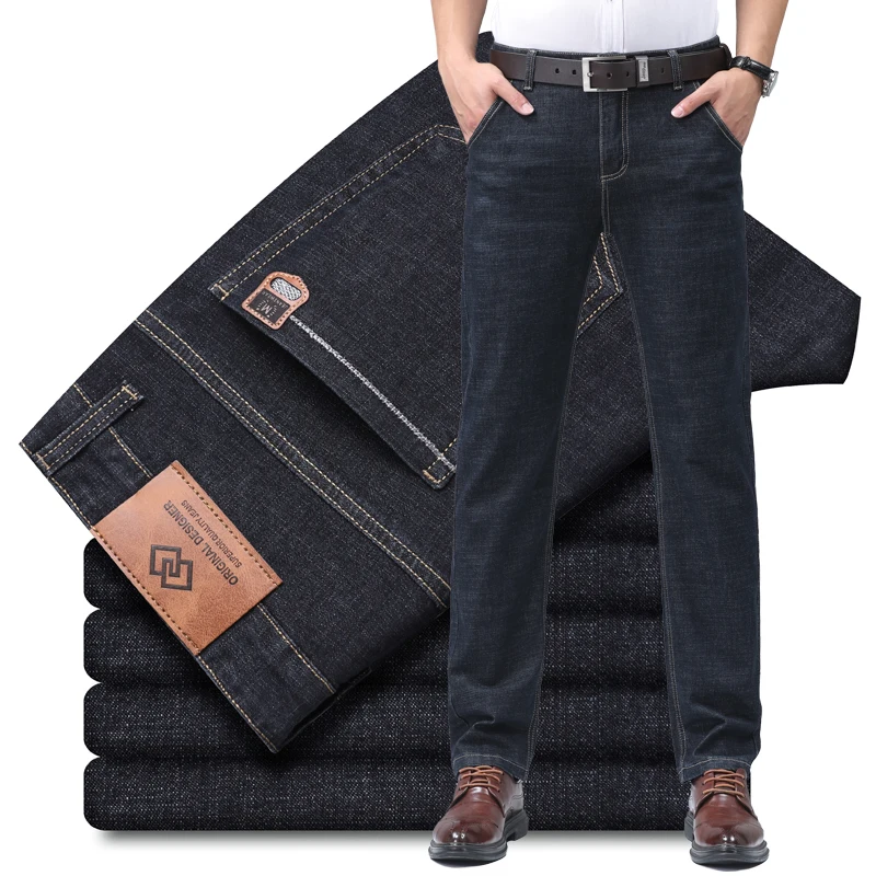 2024 denim jeans casual moda calças de negócios clássico recém chegados elástico regular ajuste calças retas
