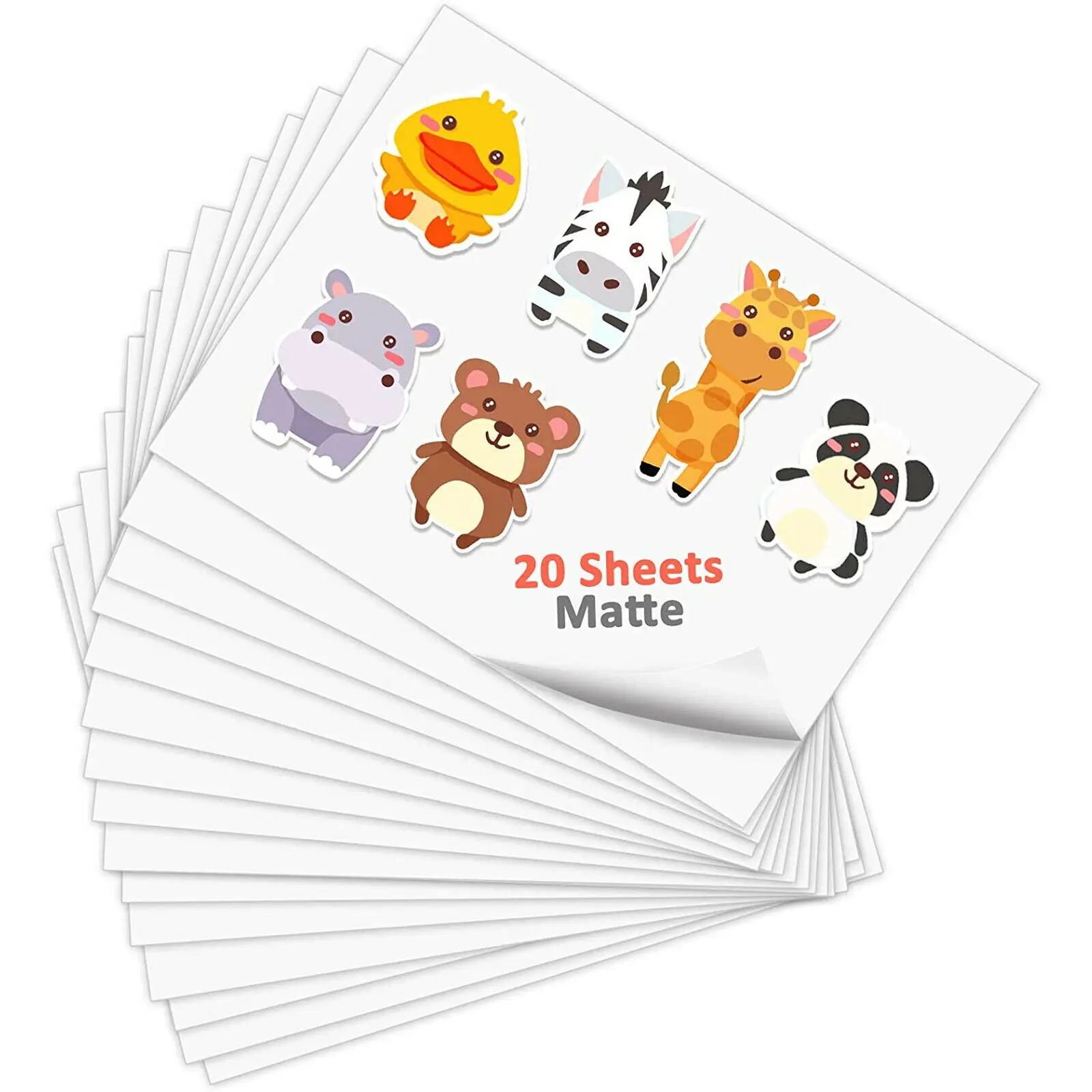 HTVRONT 20 Sheets 8.5x11in Matte Glossy A4 Printable Vinyl Sticker Paper Self-adhesive Copy Paper for Inkjet Laser Printer DIY