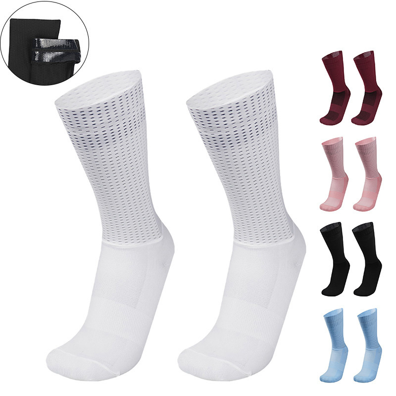 Aero Silica nuevo Gel Calcetines de verano equipo de bicicleta antideslizante Ciclismo transpirable Calcetines deportivos de carreras profesionales hombres mujeres Calcetines Ciclismo