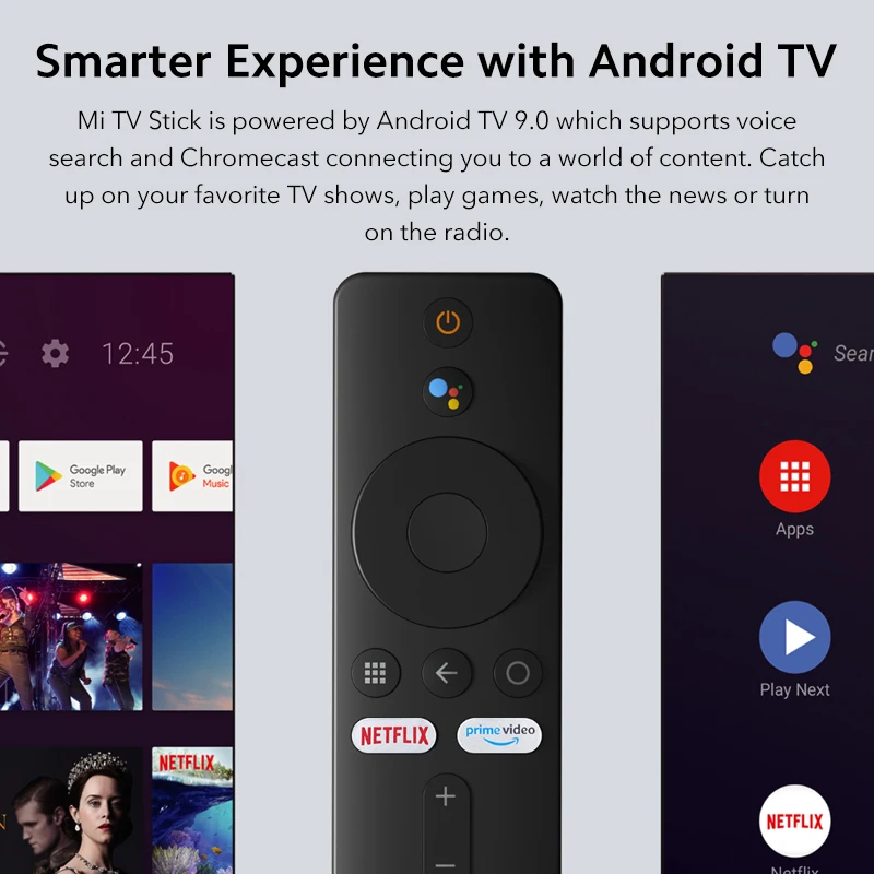 Versión Global Xiaomi Mi TV Stick box Android TV 9,0 4 núcleos 1080P HD decodificación Dual 1GB RAM 8GB asistente de Google Netflix Wifi 5