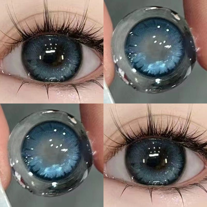 DUOXIU 1 คู่ใหม่คอนแทคเลนส์สีนักเรียนธรรมชาติคุณภาพสูงสายตาสั้นเลนส์สีเขียวตาสีฟ้า - 0.00 ถึง - 8.00 เลนส์ Diopter