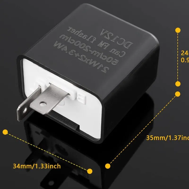 12V regulowana prędkość 2-pinowy elektroniczny przekaźnik migaczy LED do kierunkowskazów motocykla Bezpośrednia wymiana Uniwersalne ostrzeżenie o zagrożeniu