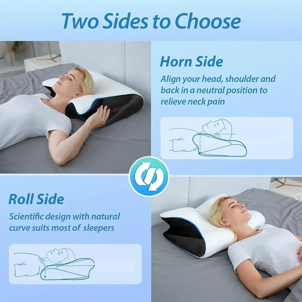 ผีเสื้อ Sleep Memory หมอนรองคอช้า Rebound สบายหน่วยความจําโฟมหมอนนอนปากมดลูกศัลยกรรมกระดูกคอเตียงนวดหมอน
