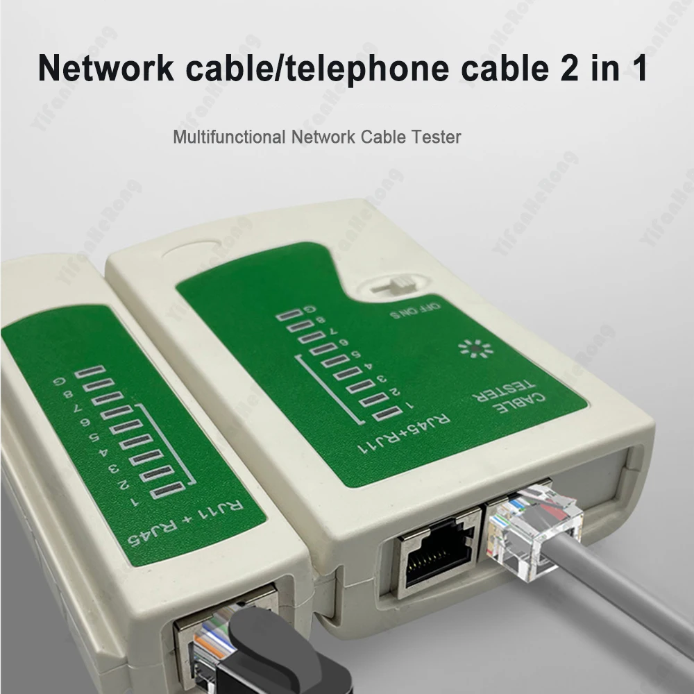 เครื่องทดสอบสายเคเบิลเครือข่ายแบบพกพา RJ11 RJ45 CAT5 CAT6 UTP การทดสอบเครือข่ายสายโทรศัพท์เครื่องตรวจจับเครื่องมือ