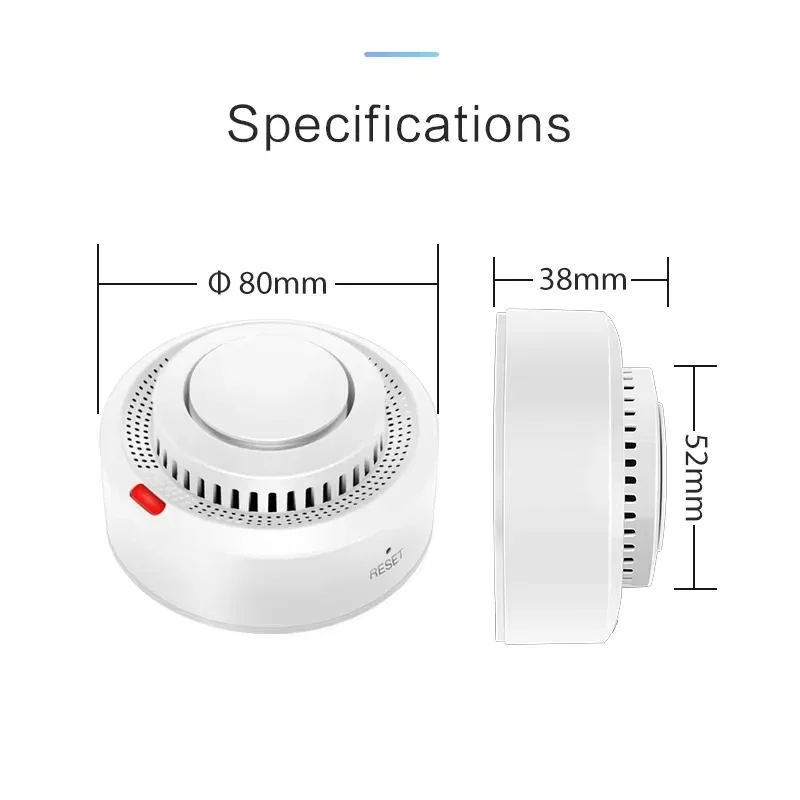 ZHIGE Tuya สมาร์ท WiFi เครื่องตรวจจับควัน 85dB เสียงเซ็นเซอร์ควันระบบรักษาความปลอดภัยนักผจญเพลิงใช้งานร่วมกับ Smart Life APP Control