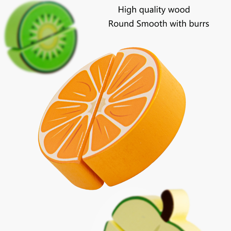 Wooden Kitchen Pretend Toy Simulation Cutting Fruit Food Game Velcro Play Kitchen Accessories Montessori Educational Toy For Kid