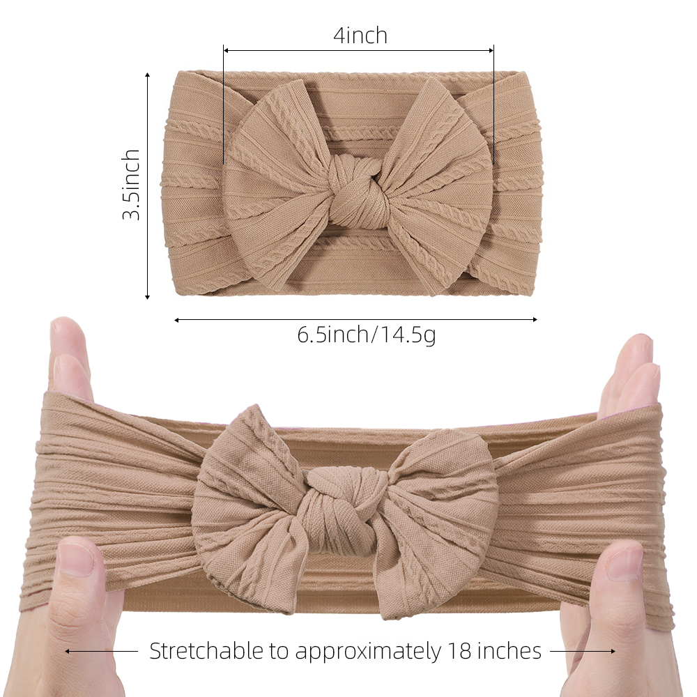 3 pezzi tinta unita fascia per capelli fiocco fascia per capelli per bambini nylon elastico fasce per neonato morbido turbante fascia per capelli accessori per capelli per bambini
