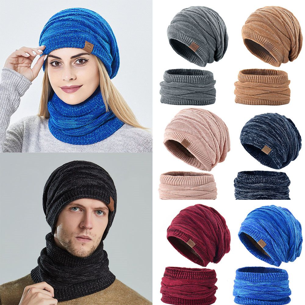 Malha lã Millinery Gorros, Chapéus e cachecol Set, Manter quente, Inverno