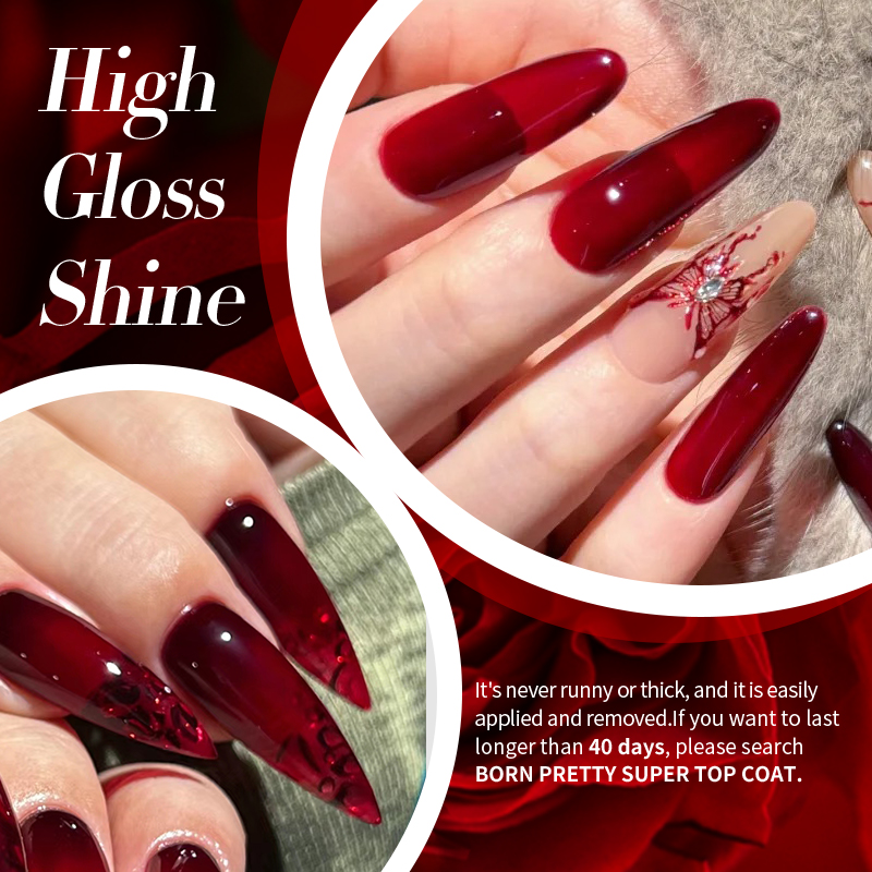 Faillite N PRETTY-Verhéritage à ongles en gel rouge sang, gel transparent translucide, Halloween, manucure d'hiver, N64.Art, 10ml