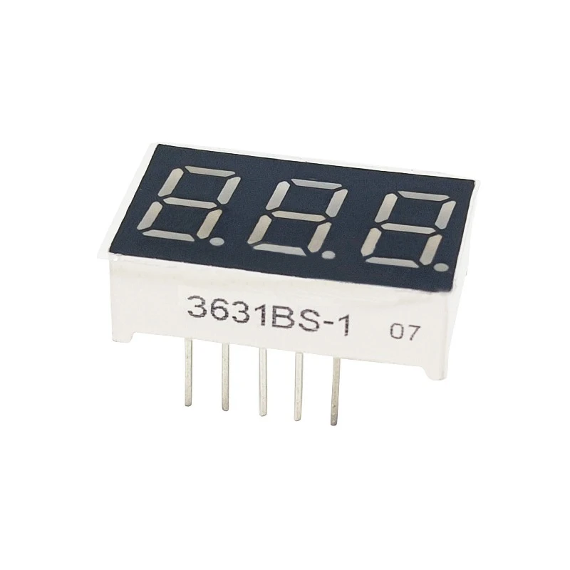 Tubo Digital de 0,36 pulgadas, cátodo común de tres dígitos/ánodo común 3361/3631AS/BS, pantalla LED de 7 segmentos