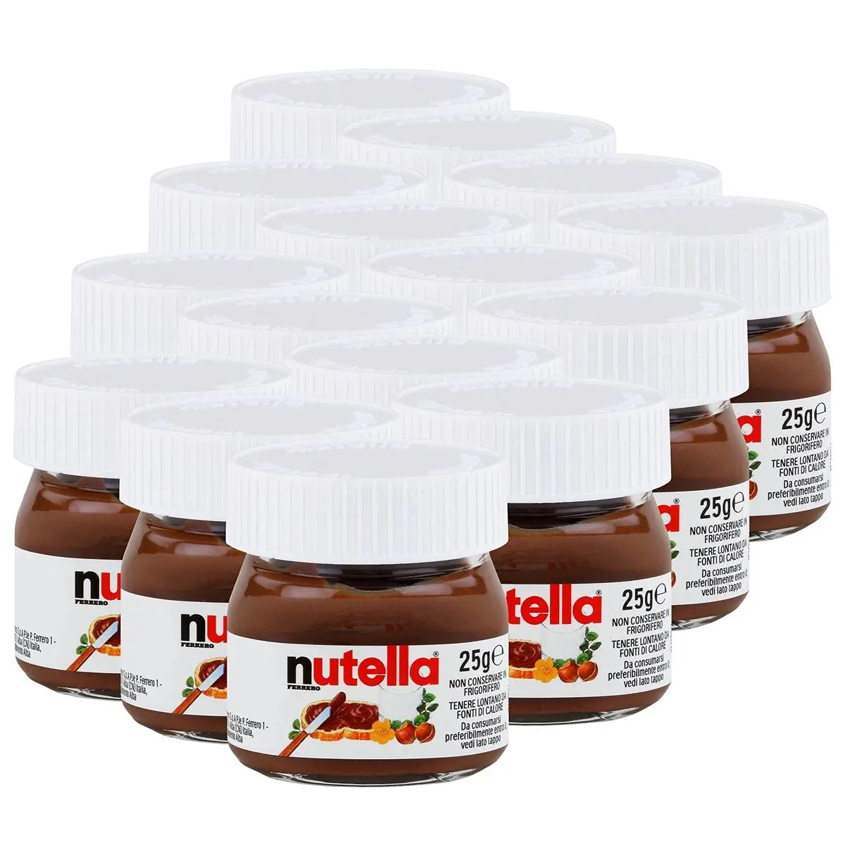 Nutella Ferrero klein mini-glasontwerp Set van 25G, opstrich-brood, Nugat Nugat-crème, chocolade-aftrich