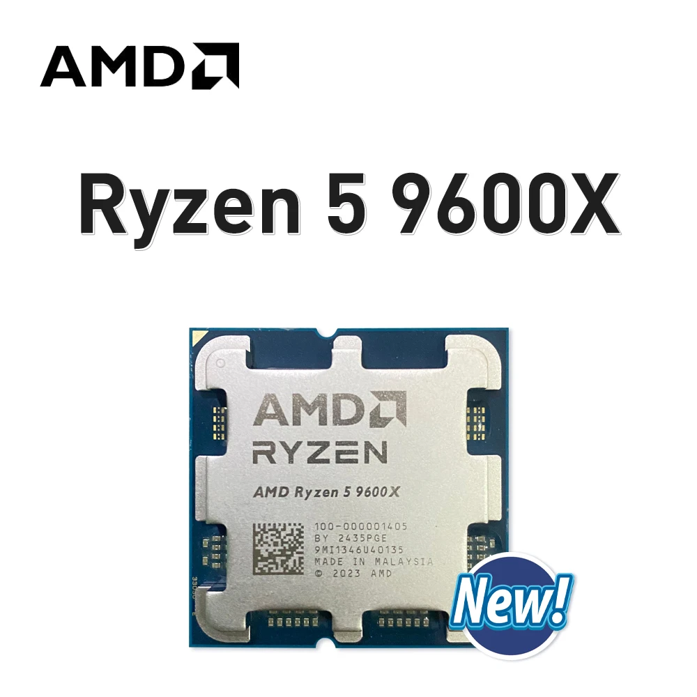 Nuevo procesador de juegos AMD Ryzen 5 9600X 65W 4NM L3 = 32M 5,4 GHz 6 núcleos 12 hilos R5 9600X DDR5 Socket AM5 pero sin ventilador