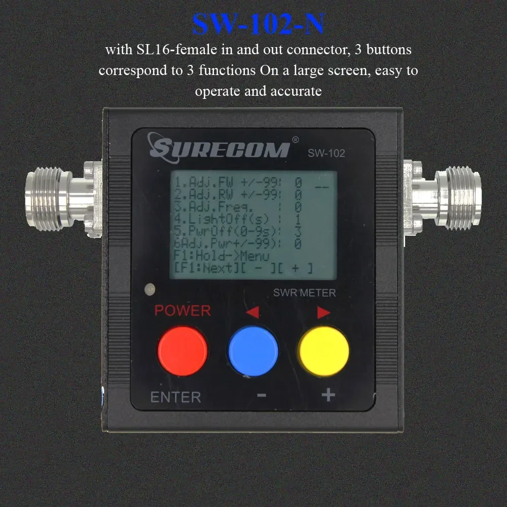 SURECOM SW-102 125-525 МГц цифровой измеритель мощности VHF/UHF и SWR с четырьмя разъемами SW102 для двусторонней радиосвязи